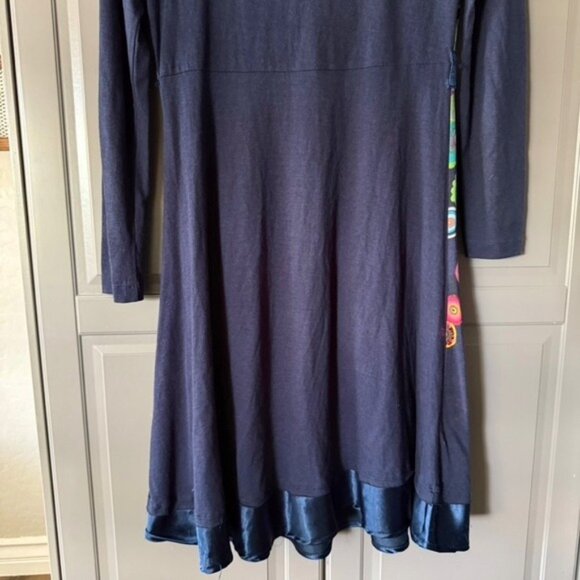 Desigual Women's Y2K Abstract‎ Floral Print L/S A-Line Dress, Navy Green, S - Picture 8 of 12